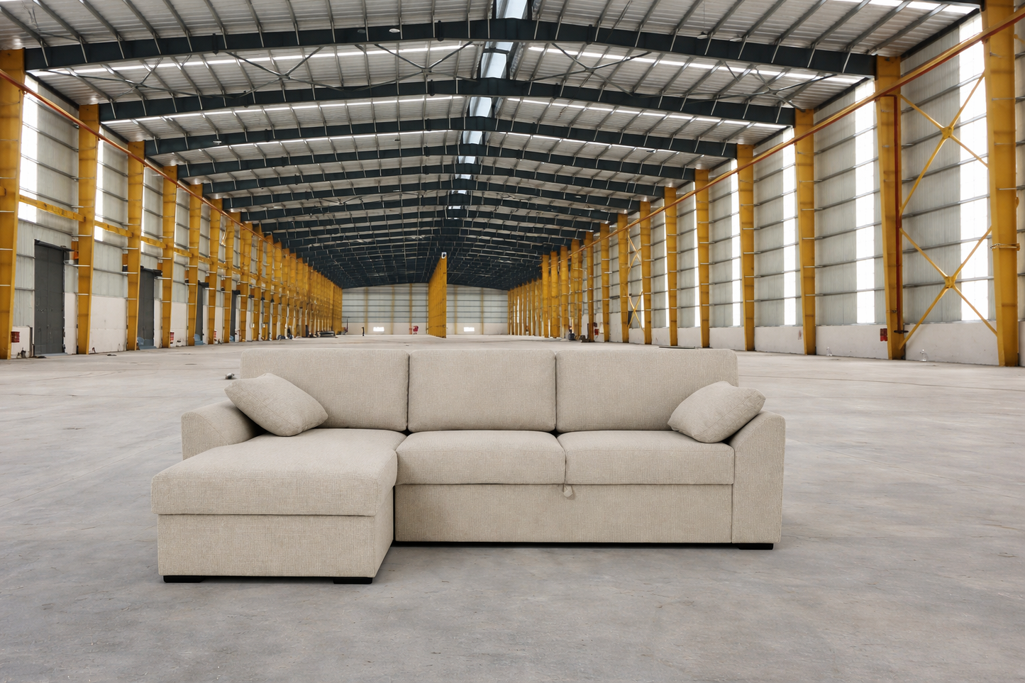 Sofa ELBA (Kairysis kampas, ištraukiamas)(Gamintojo sandėlys)