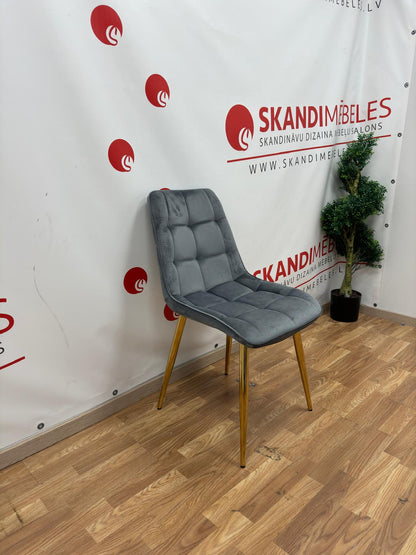 Virtuvės kėdė Pearl (Velveta) iš ekspozicijos (Pilka veliūras)