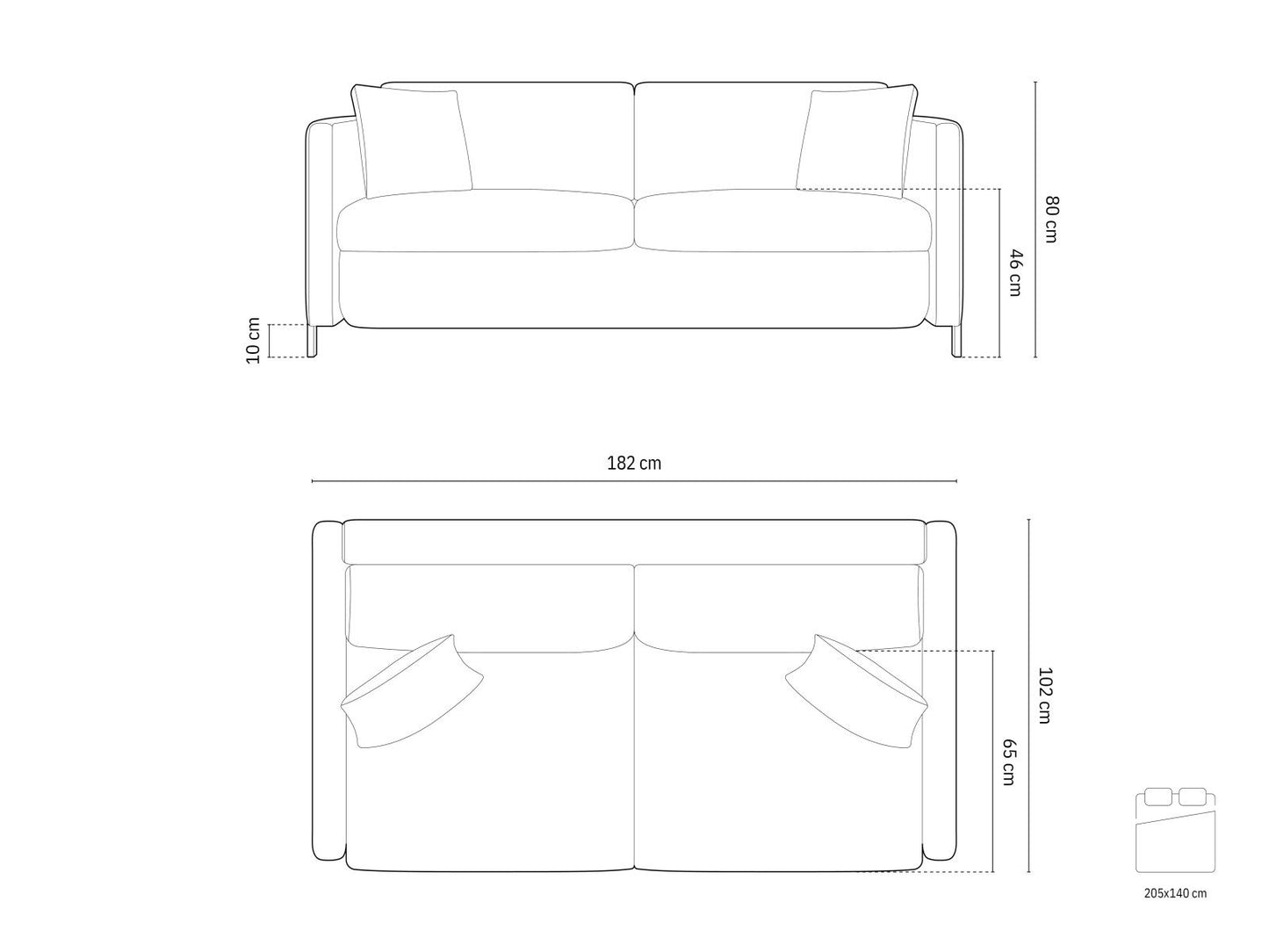 Sofa DREAMS (Ištraukiamas)(Dvigulė)