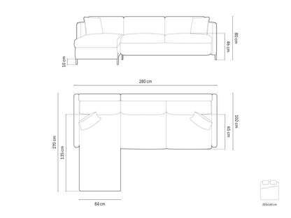 Sofa DREAMS (Ištraukiamas)(Kampinė L)