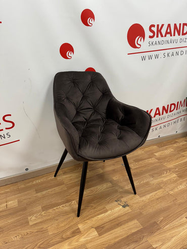 Virtuves krēsls Karsten (brūns samts)