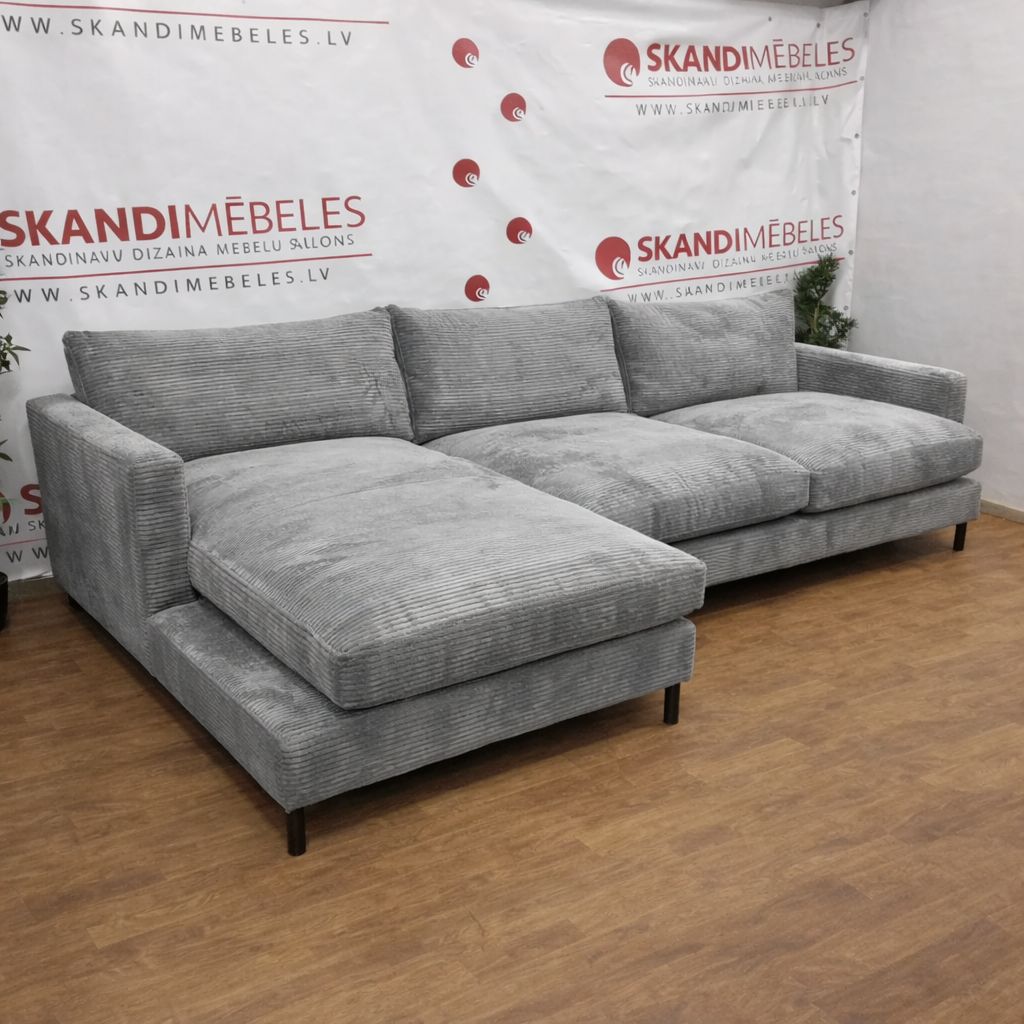 Sofa LEKEN (Kampinė)(Pilka)(Ekspozicija)