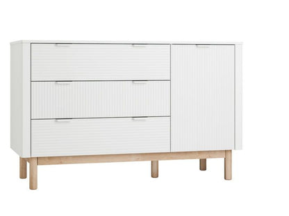 Atvilktņu komode ar 3 atvilktnēm un 1 durvīm (Stripe kolekcija)