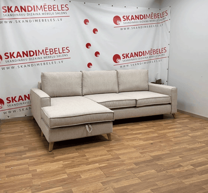 Sofa COPENHAGEN MIEGAMOJI (Kairysis kampas, ištraukiama)(Bežinė)(Ekspozicija)