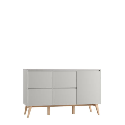 Atvilktņu komode ar 4 atvilktnēm un durvīm (Classy Gray kolekcija)