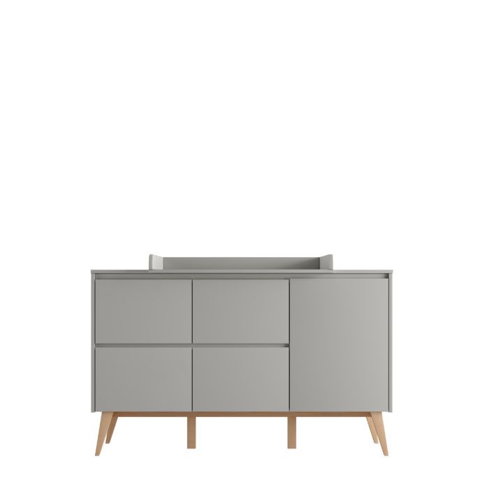 Atvilktņu komode ar 4 atvilktnēm un durvīm (Classy Gray kolekcija)