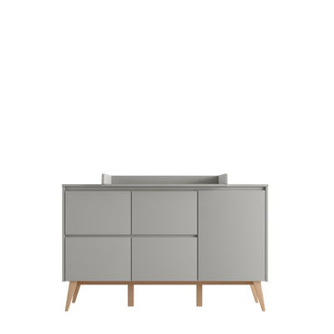 Atvilktņu komode ar 4 atvilktnēm un durvīm (Classy Gray kolekcija)